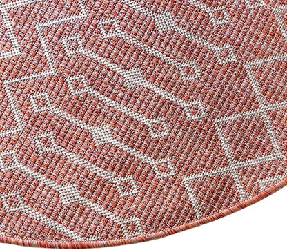 Unique Loom Outdoor Trellis Collection Area Rug - Tribal Trellis (3' 3" x 5' 3" Oval, Rust Red/ Ivory)