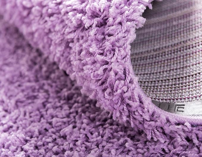 Unique Loom Solid Shag Collection Area Rug (2' x 6' 5" Runner, Lilac)
