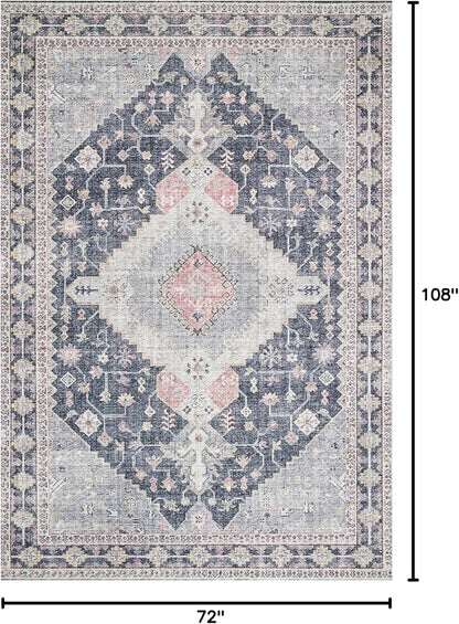 Loloi Skye Collection SKY-02 Charcoal/Multi 6'-0" x 9'-0" Area Rug