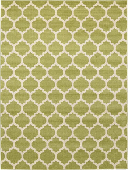 Rugs.com Lattice Collection Rug – 9' x 12' Light Green Medium Rug Perfect for Living Rooms, Large Dining Rooms, Open Floorplans
