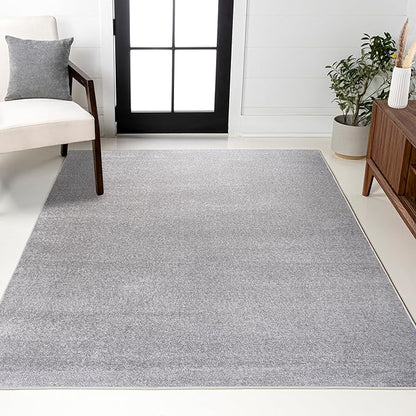 JONATHAN Y Haze Solid Low-Pile Light Gray Indoor Area Rug 3x5, Coastal,Bohemian,Minimalist,Classic, Easy-Cleaning for Living Room,Bedroom,Kitchen,Pet Friendly,Non-Shedding (SEU100K-3)