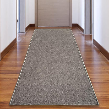 Custom Made Runner Rug Low Pile with Rubber Backing for Kitchen Foyer Hallway Entry Choose Your Length Size 31 Inch Wide Solid and Plain Dark Grey Color (3 feet x 31 Inch)