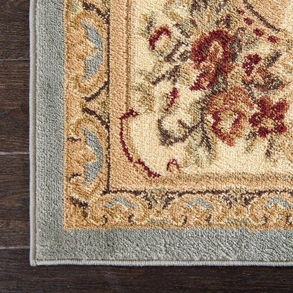 Rugs.com Chateau Collection Rug – 8 Ft Square Light Blue Medium Rug Perfect for Living Rooms, Kitchens, Entryways
