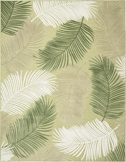 Nourison Home Suncoast Green 7'10" x 9'10" Area Rug - Easy Clean, Non Shedding, Bed Room, Living Room, Dining Room, Kitchen (8' x 10')