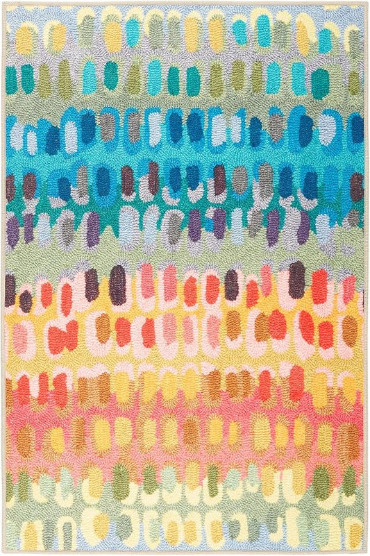 Dash & Albert Paint Chip Multi Machine Washable Rug, 9.5 X 13.5 Feet, Multicolored Geometric Pattern