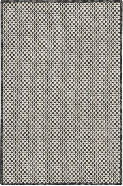 Nourison Home Courtyard Ivory Charcoal 2' x 3' Area Rug - Easy Clean, Non Shedding, Bed Room, Living Room, Dining Room, Kitchen (2' x 3')