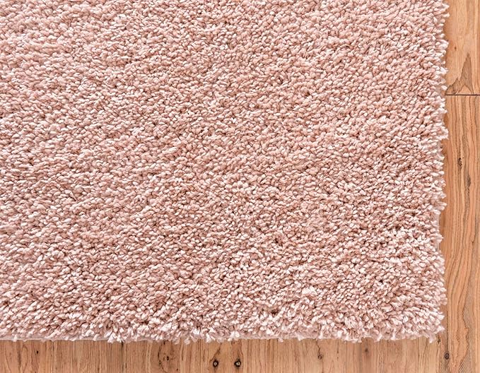 Unique Loom Davos Shag Collection Area Rug - Solid (2' 7" x 10' Runner, Dusty Rose)