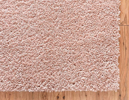 Unique Loom Davos Shag Collection Area Rug - Solid (5' 3" x 8' Rectangle, Dusty Rose)
