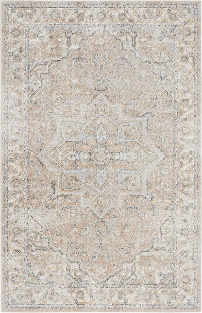 Nourison Home Astra Machine Washable Beige 2'2" x 4' Area Rug - Easy Clean, Non Shedding, Bed Room, Living Room, Dining Room, Kitchen (2' x 4')