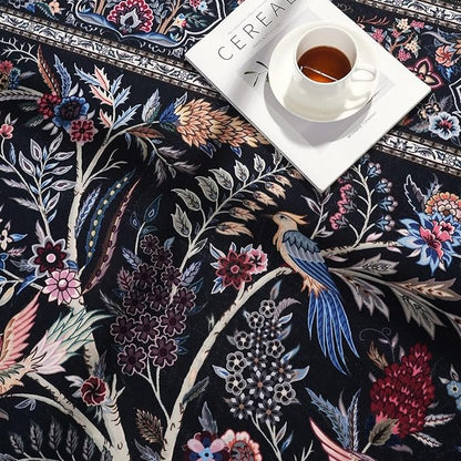 Rugcomf 8x10 Area Rugs Vibrant Tree of Life-Patterned Vintage Washable Area Rug Non Slip Low Pile Large Rug for Bedroom Farmhouse Dining Room Kids Playroom, Black