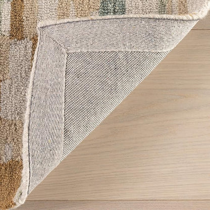 Dash & Albert Ashmore Multi Hand Micro Hooked Wool Rug, 9.5 X 13.5 Feet, Multicolored Geometric Pattern