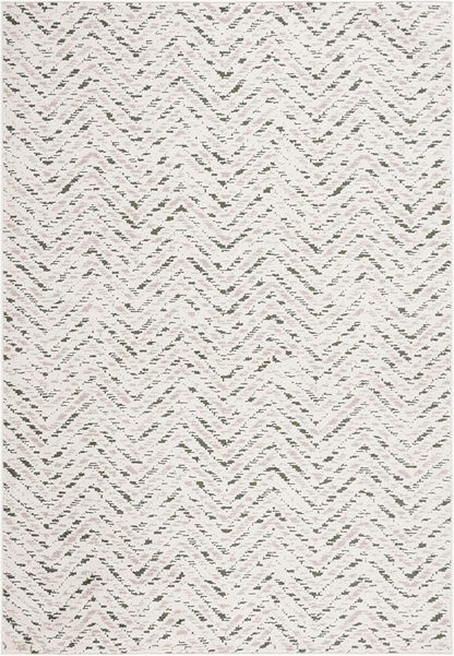 SAFAVIEH Adirondack Collection Area Rug - 3' x 5', Ivory & Dark Green, Chevron Design, Non-Shedding & Easy Care, Ideal for High Traffic Areas in Living Room, Bedroom, Dining (ADR104X-3)