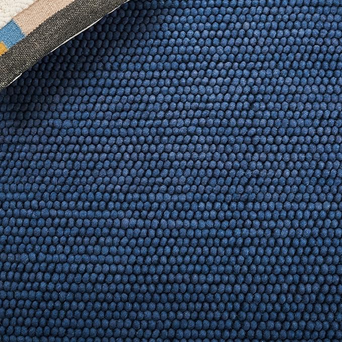 SAFAVIEH Area Rug 9x12 - Natura Collection - Large - Navy & Blue, Handmade Wool Blend, Textured Design, Ideal for Living Room, Bedroom, Dining Space (NAT620M)