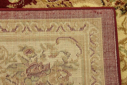 Unique Loom Versailles Collection Traditional Classic Floral Motif Area Rug (4' 0 x 4' 0 Square, Burgundy/ Ivory)