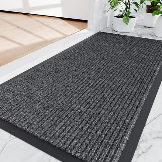 Amyracel Front Door Mat Indoor Outdoor Entrance, 24" x 48" All-Season Waterproof Doormat for Enterway, Heavy Duty Commercial Floor Mat, Fade Resistant, Rubber Back, Low Profile, Easy Clean