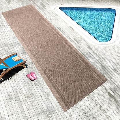English Home Custom Size Anti Slip Striped Design Light Weight Durable TPR Backing Thin Pile Runner Rug (26" x 2')