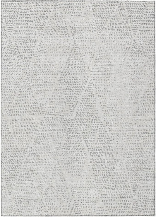 Addison Rugs Chantille ACN591 Silver 9' x 12' Indoor Outdoor Area Rug, Easy Clean, Machine Washable, Non Shedding, Bedroom, Living Room, Dining Room, Kitchen, Patio Rug