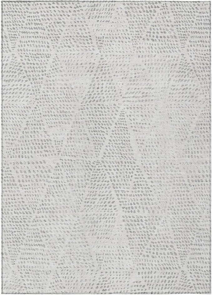 Addison Rugs Chantille ACN591 Silver 5' x 7'6" Indoor Outdoor Area Rug, Easy Clean, Machine Washable, Non Shedding, Bedroom, Living Room, Dining Room, Kitchen, Patio Rug