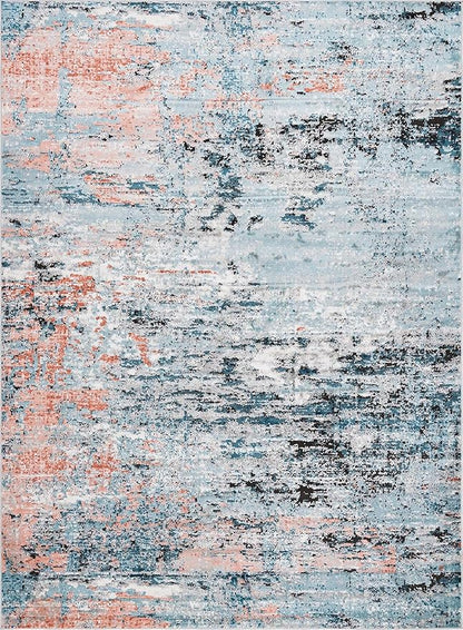 Rugs.com Leipzig Collection Area Rug – 8X11 Multi Low-Pile Rug Perfect for Living Rooms, Large Dining Rooms, Open Floorplans