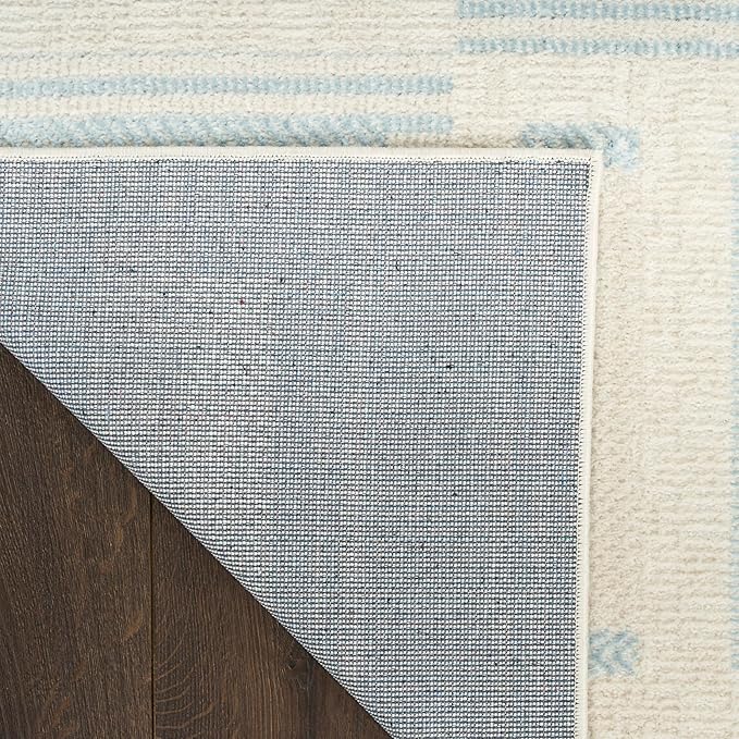 Nourison Home Nordic Ivory Blue 4' x 6' Area Rug - Easy Clean, Non Shedding, Bed Room, Living Room, Dining Room, Kitchen (4' x 6')
