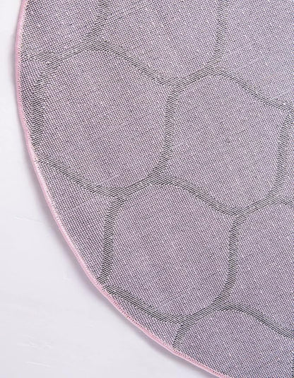 Rugs.com Lattice Frieze Collection Rug – 3' Round Light Pink Medium Rug Perfect for Kitchens, Dining Rooms
