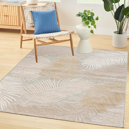 Nourison Home Suncoast Grey 5'3" x 7'3" Area Rug - Easy Clean, Non Shedding, Bed Room, Living Room, Dining Room, Kitchen (5' x 7')