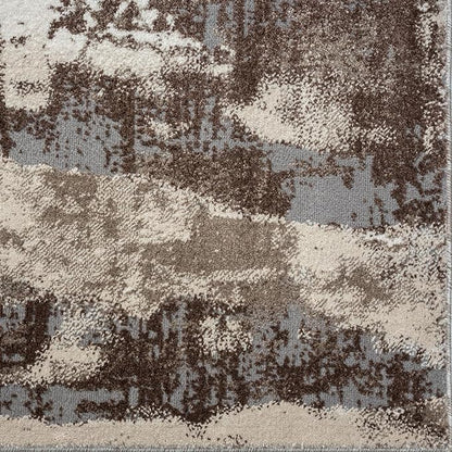 LUXE WEAVERS Euston Collection 7681 Brown 8x10 Modern Abstract Area Rug