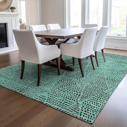 Addison Rugs Chantille ACN591 Teal 3' x 5' Indoor Outdoor Area Rug, Easy Clean, Machine Washable, Non Shedding, Bedroom, Living Room, Dining Room, Kitchen, Patio Rug