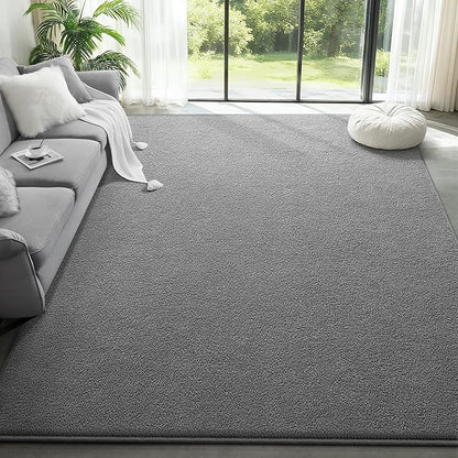 Large Modern Area Rugs for Living Room Bedroom, 6x9 Feet Grey Ultra Soft Solid Thickened Memory Foam Indoor Minimalist Carpets, Non-Slip Comfy Rugs for Boys Girls Nursery Kids Room Home Décor