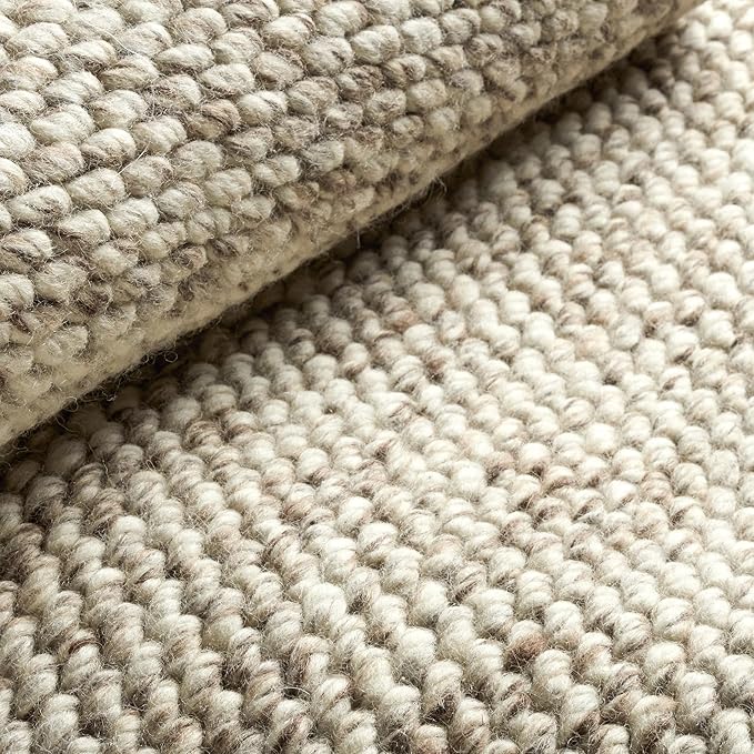 Dash & Albert Loggia Natural Handwoven Wool Rug, Runner-2.5 X 8 Feet, Natural Solid Pattern - Premium Luxury Hotel Quality Soft Breathable Hypoallergenic Machine Washable Easy Care All Season