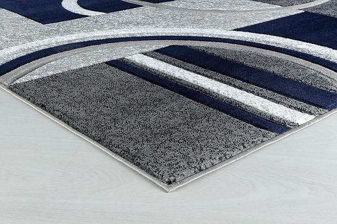 GLORY RUGS Area Rug Modern Soft Hand Carved Contemporary Floor Carpet with Premium Fluffy Texture for Indoor Living Dining Room and Bedroom Area (2x3, Navy)