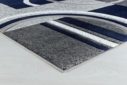 GLORY RUGS Area Rug Modern Soft Hand Carved Contemporary Floor Carpet with Premium Fluffy Texture for Indoor Living Dining Room and Bedroom Area (4x6, Navy)