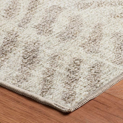 Dash & Albert Rowley Grey Machine Washable Rug, 6 X 9 Feet, Grey Graphic Pattern