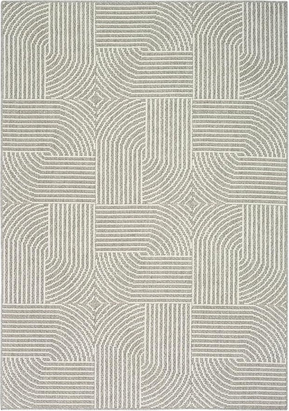 Nourison Home Textured Home Grey Ivory 5'3" x 7' Area Rug - Easy Clean, Non Shedding, Bed Room, Living Room, Dining Room, Kitchen (5' x 7')