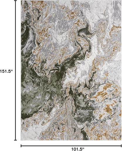 LUXE WEAVERS Marble Swirl Abstract Area Rug, Green 9x12
