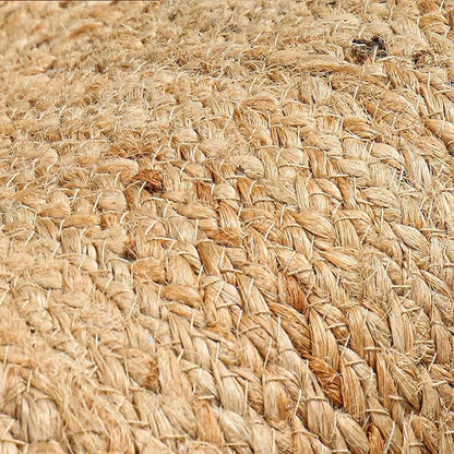 Hand Woven Farmhouse Jute Area Rug 6x9 Ft Rectuangle Natural Yarn, Rustic Vintage Beige Braided Reversible Rug, Eco Friendly Rugs for Bedroom, Kitchen, Living Room, Farmhouse 100% Jute Rug - Natural