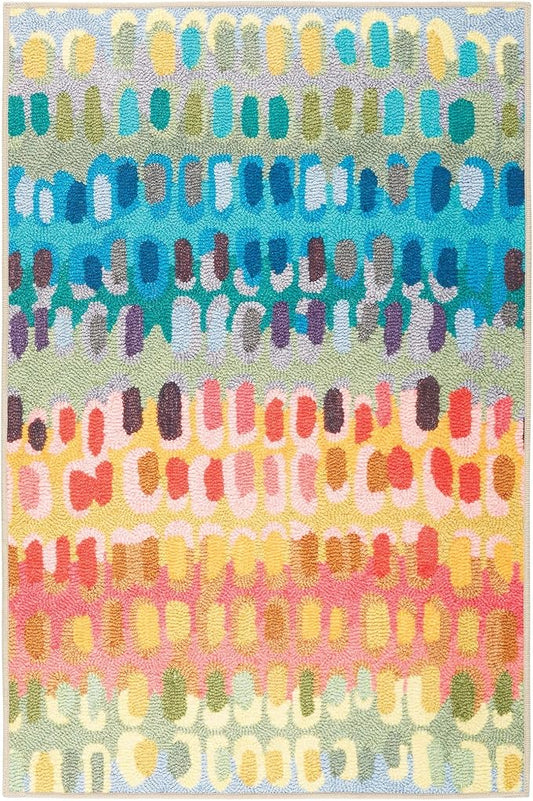 Dash and Albert Paint Chip Machine Washable Area Rug - Runner - 2.5' x 8' Multicolor - Geometric Accent Rug - Anti-Slip Backing, Lightweight, Machine Washable, High Traffic Areas Kitchen, Hallway