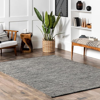 nuLOOM Alessi Solid Farmhouse Cotton Area Rug, 4x6, Grey