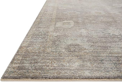 Loloi Magnolia Home by Joanna Gaines Millie Collection MIE-05 Stone/Natural 3'-6" x 5'-6", .25" Pile Height, Accent Rug