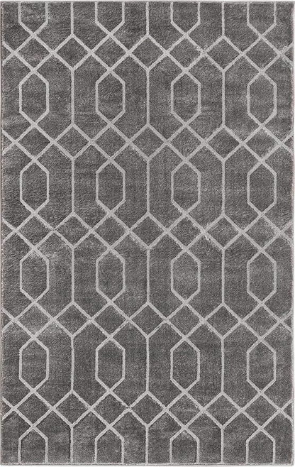 Marilyn Monroe Glam Collection Area Rug - Trellis (3' 3" x 5' 3" Rectangle, Gray Silver/ Silver)