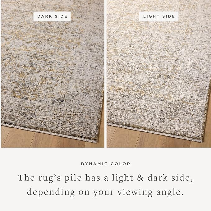 Loloi Amber Lewis Alie Collection ALE-05 Gold/Beige 7'-10'' x 10', .13'' Pile Height, Area Rug