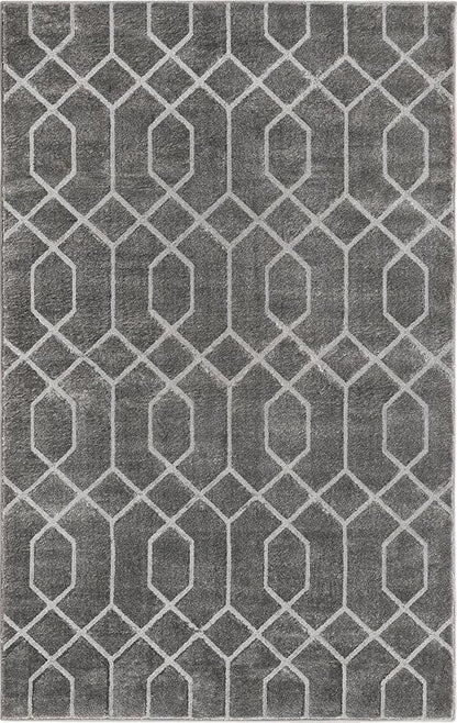 Marilyn Monroe Glam Collection Area Rug - Trellis (3' 3" x 5' 3" Rectangle, Gray Silver/ Silver)