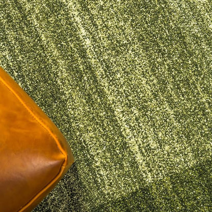 Rugs.com Angelica Collection Rug – 6 Ft Runner Light Green Medium Rug Perfect for Hallways, Entryways
