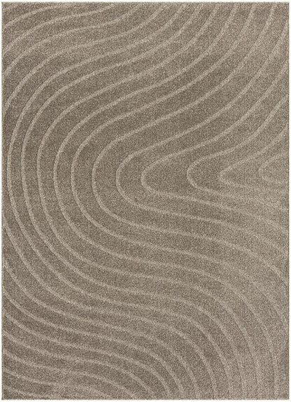 LUXE WEAVERS Modern Geometric Wave Taupe 2x3 Area Rug
