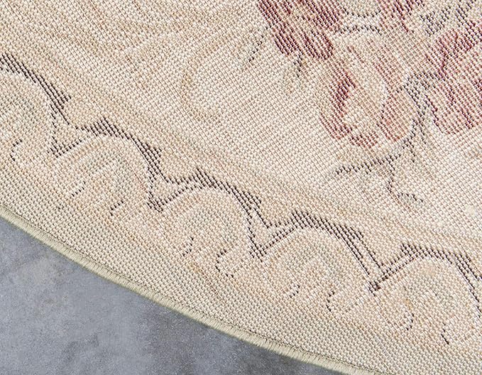 Unique Loom Versailles Collection Area Rug - Henry (5' 3" Round Green/Cream)