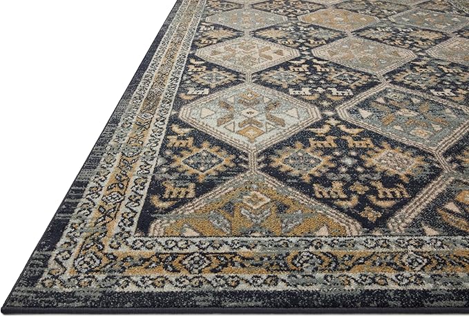 Loloi Jocelyn Collection JOC-02 Navy/Blue 5'-5" x 7'-6" .38" Thick Area Rug