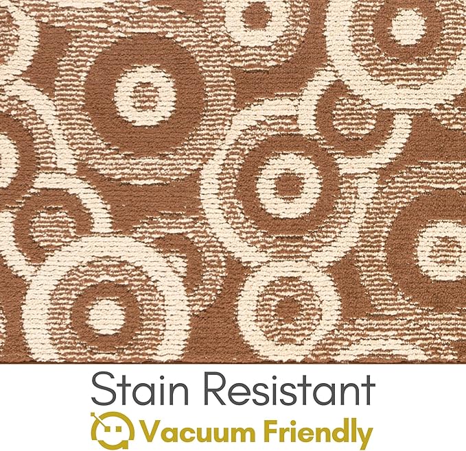 26 ft Extra Long Brown Hallway Runner Rug | Non-Slip & Machine Washable | Custom Cut to Size 2'3" x 26' (Runner) | REMNAZ