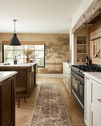 Loloi Magnolia Home by Joanna Gaines Sinclair Collection SIN-01 Rust/Lagoon 7'-6" x 9'-6", .25" Pile Height, Machine Washable, Area Rug