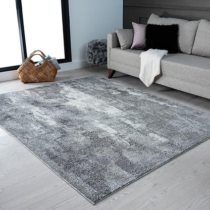 LUXE WEAVERS Euston Collection 7681 Dark Grey 5x7 Modern Abstract Area Rug