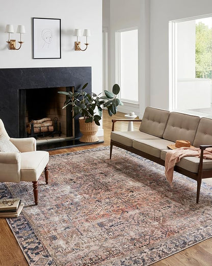 Loloi Chris Loves Julia Jules Collection JUL-02 Terracotta/Multi 3'-6'' x 5'-6'', .13" Pile Height, Accent Rug